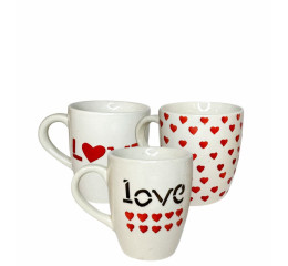 CANECA CERAMICA LOVE SORT. 310ML C/36 MR282