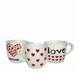 CONJ.DE XICARAS CERAMICA LOVE 90ML C/6P&Ccedil;S MR283