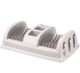 ESCORREDOR DE PRATOS RATTAN 3 EM 1 BRANCO 096/B