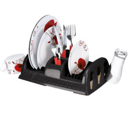 ESCORREDOR DE PRATOS RATTAN 3 EM 1 PRETO 096/P