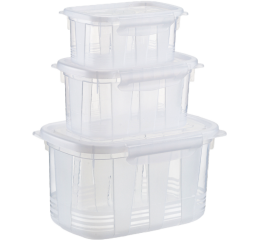 KIT CAIXA C/TRAVA 3PÇS 460/850/2200ML 365 C/6