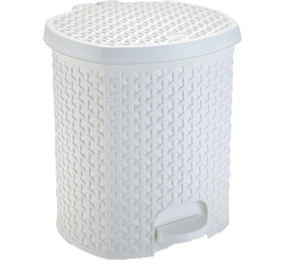 LIXEIRA PLAST.RATTAN C/PEDAL 15LT C/4 1580 BCA