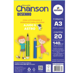 LIVRO CAD.DESENHO A3 140GR BRANCO C/20FLS 5677R