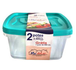 CONJ.POTES QUAD.2500ML PG 2 GRAT.600ML 3225 C/12