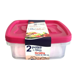 CONJ.POTES QUAD.1700ML PG2 GRAT.300ML 3217 C/12