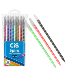 CANETA ESF.SPIRO 0.7 CORES SORT.C/8 761140
