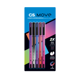 CANETA MOVE 0.7 PONTA INOX BLISTER C/5 COR 520675