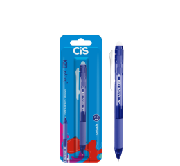 CANETA APAGAVEL 0.7 RETRATIL GELIX AZ C/10 57946