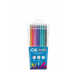 CANETA ESF.FEST 0.7MM 19CM CORES SORT.CT.C/8 58574