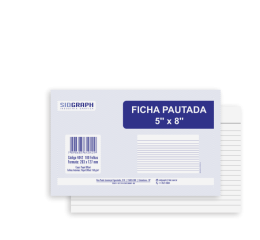 IMPR.FICHA PAUTADA 5X8 100FLS 203X127 4042