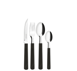 FAQUEIRO INOX 24P&Ccedil;S CABO PRETO 2820/24