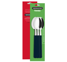 COLHER P/MESA INOX CABO PTO CART.C/3 281