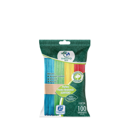 PALITO DE PICOLE CORES C/100