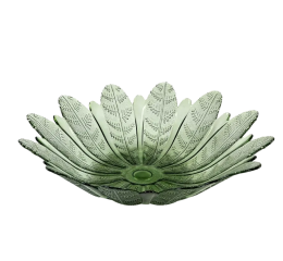 CENTRO DE MESA FOLHAS VD.TRANSP.38CM PRES.V1496TVD