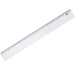 REGUA CRISTAL 30CM LARGA REFORCADA CART.10270017