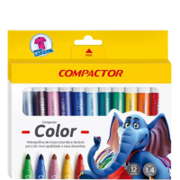 COMPACTOR COLOR SORTIDO C/12 CORES C/ 5 CT