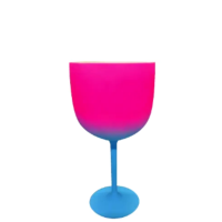 TAÇA GIN 575ML BICOLOR PE AZUL BORDA ROSA