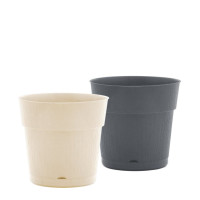 VASO REDONDO TEXTURIZADO C/PRATO 660ML CZ/BG 5050