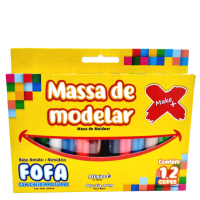 MASSA DE MODELAR FOFA 12 CORES 180GR C/6 13278