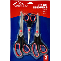 KIT DE TESOURAS C/3PÇS 21CM/19,5CM/14CM MR43¢