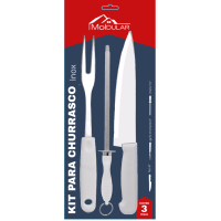 KIT CHURRASCO 3PÇS FACA 8'+CHAIRA+GARFO MR146