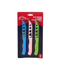 KIT DE FACAS INOX C/CAPA PROTETORA 17CM C/3PÇ MR85