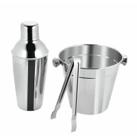 KIT BAR INOX C/3P BALDE+COQUETELEIRA+PEGADOR MR164