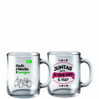 CANECA DE VIDRO RETA AMIZADE SORT. 350ML MR232