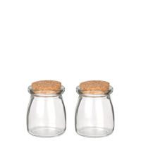 POTE DE VIDRO 200ML 8,5CM C/TAMPA ROLHA C/12 MR200