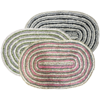 TAPETE ALGODAO OVAL LISTRADO CORES 40X60 MR218