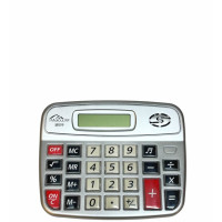 CALCULADORA DE MESA 8 DIGITOS A PILHA PRATA MR99