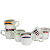 CONJ.DE XICARAS CERAMICA LISTRAS 90ML C/6PCS CM102
