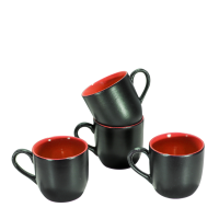 CONJ.DE XICARAS CERAM.BLACK COL.150ML C/4PC CM110
