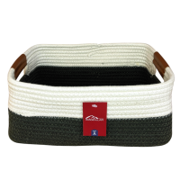 CESTO RET.ALGODAO C/ALCA COURO 32X22X15CM MR233C