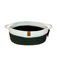CESTO OVAL DE ALGODAO C/ALCA 26X17X10,5CM MR234A
