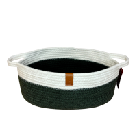 CESTO OVAL DE ALGODAO C/ALCA 28X20X12CM MR234B