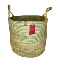 CESTO C/ALCA DE JUTA TRANCADA 25X24CM MR239C