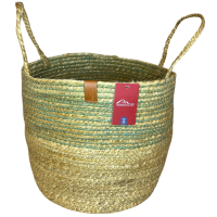 CESTO C/ALCA DE JUTA TRANCADA 27X26CM MR239D