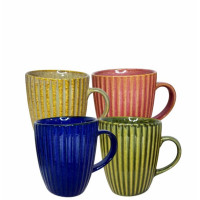CANECA CERAM. CANELATTO BRIL.COR 310ML C/36 MR273