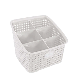 ORGANIZADOR RATTAN 6 DIVIS.BCO 214B