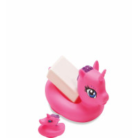 SABONETEIRA UNICORNIO COM FILHOTE VINIL 16CM 1064