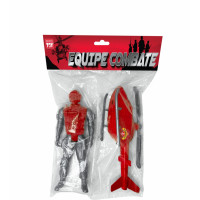 EQUIPE COMBATE BONECO+HELICOPTERO 33CM XIS823